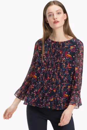Tommy Hilfiger Blouse - SIMONE TOP 3/4 SLV dark blue