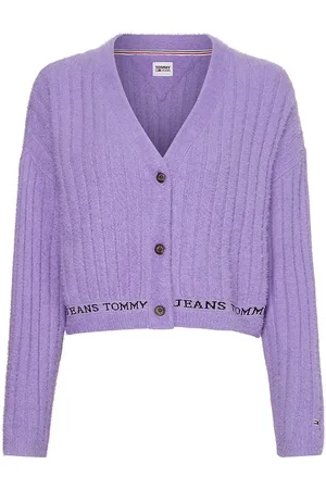 Tommy Hilfiger Tommy Jeans Cardigan - TJW CROP FURRY CARDIGAN purple