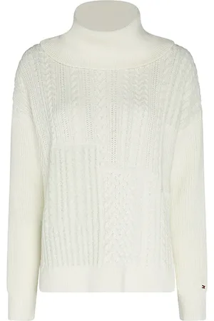 Tommy Hilfiger Sweater - CABLE MIX ROLL-NK SWEATER LS beige