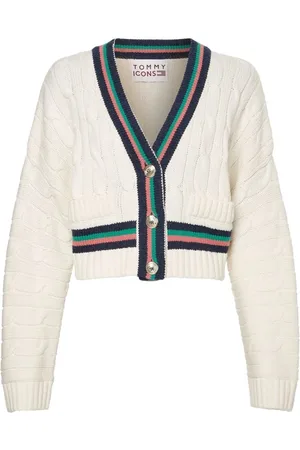Tommy Hilfiger Cardigan - ICON CABLE V-NK CARDIGAN white