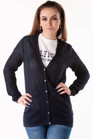 Tommy Hilfiger Sweater - TESSA V-NK EASY CARDI blue