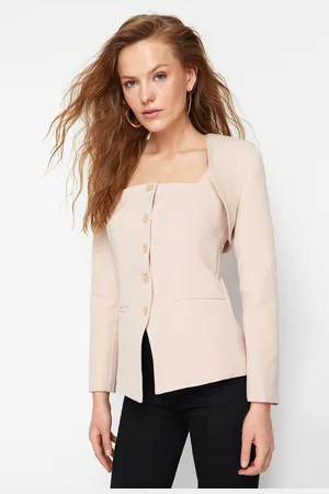 Trendyol Beige Bolero Detailed Woven Blazer Jacket