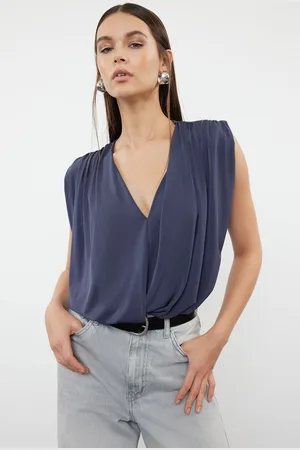 Trendyol Anthracite Padded Double Breasted Collar Flexible Snap Fastener Knitted Body