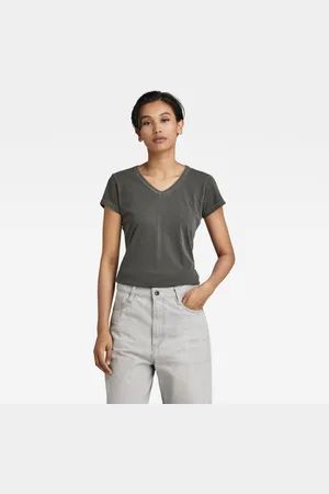 G-Star G-STAR T-shirt - Eyben slim v t wmn s\s grey