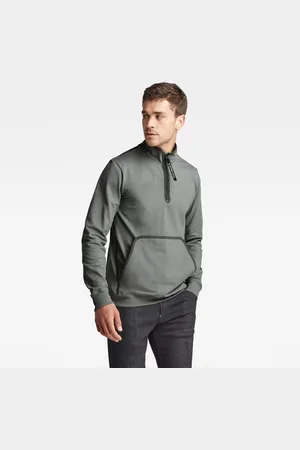G-Star G-STAR T-shirt - Half zip bound tweeter t l\s grey