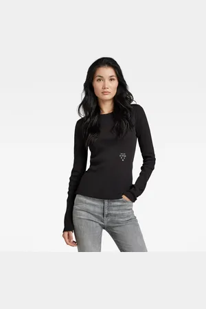 G-Star G-STAR T-shirt - Slim rib boatneck l\s wmn black