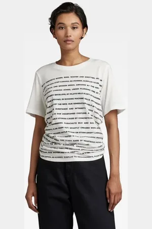 G-Star G-STAR T-shirt - Stripe text r t wmn white