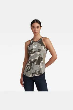 G-Star G-STAR Tank top - AOP camo RAW tank green