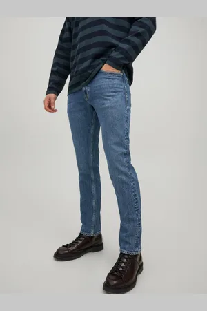 JACK & JONES Modré pánské slim fit džíny Clark - Pánské