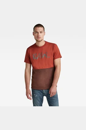 G-Star T-shirt - G-star RAW 7411 C&S tee orange