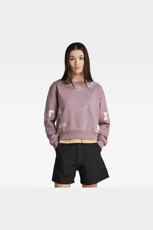 G-Star G-STAR Sweatshirt - Multi gr cropped loose sw wmn purple