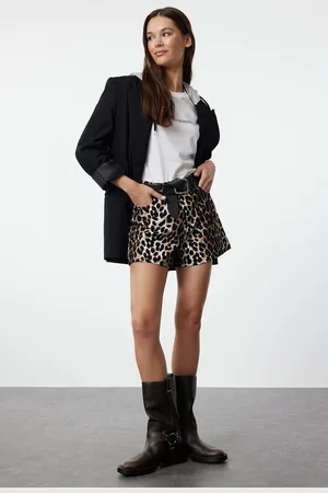 Trendyol Multicolored Animal Leopard Patterned Woven Shorts