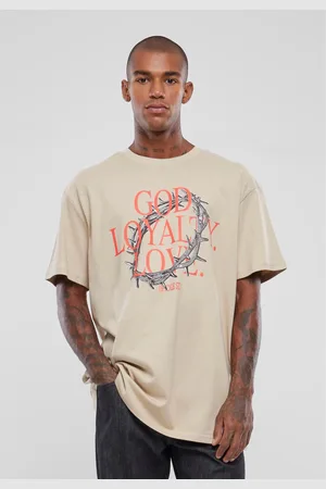 Mister Tee Pánské tričko God Loyalty Love Oversize smetanové