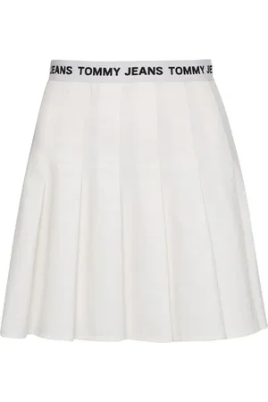 Tommy Hilfiger Tommy Jeans Skirt - TJW LOGO WAISTBAND PLEATED MINI white