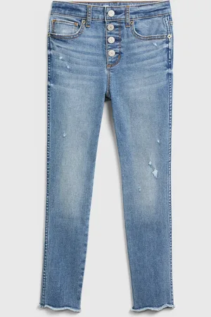 GAP Dětské džíny jeggings high rise distressed ankle with max stretch - Holky