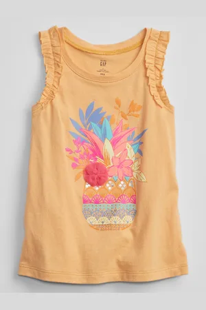 GAP Dětské tílko ruffle graphic tank - Holky