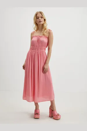 VERO MODA Růžové dámské maxišaty Helyn - Dámské