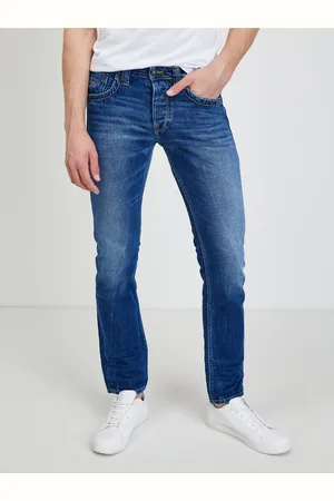 Pepe Jeans Tmavě modré pánské straight fit džíny Cash - Pánské