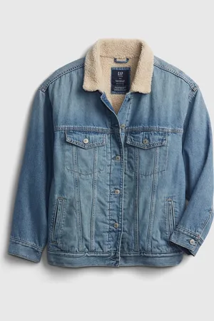GAP Dětská teen džínová bunda sherpa - Holky