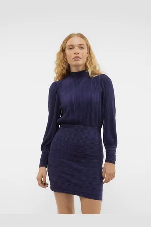 VERO MODA Modré dámské šaty Aurora - Dámské