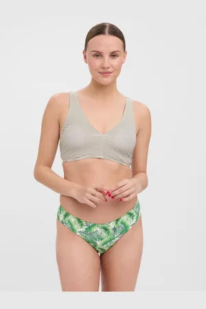 VERO MODA Krémový pruhovaný vrchní díl plavek Vivi - Dámské