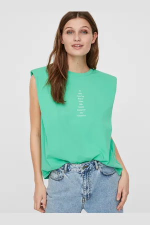 VERO MODA Světle zelené tričko s nápisem Hollie - Dámské