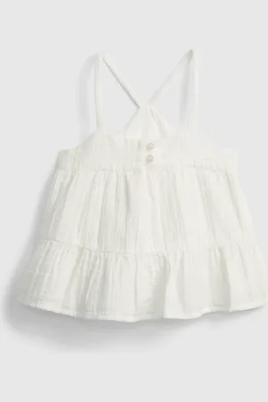 GAP Dětský top strappy gauze tank - Holky