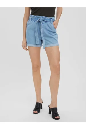 VERO MODA Světle modré džínové kraťasy se zavazováním Tamira - Dámské