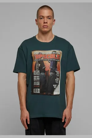 Mister Tee Pánské tričko oversize Upscale Magazine lahvově zelená
