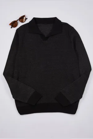 Trendyol Anthracite Regular Polo Neck Plain Knitwear Sweater