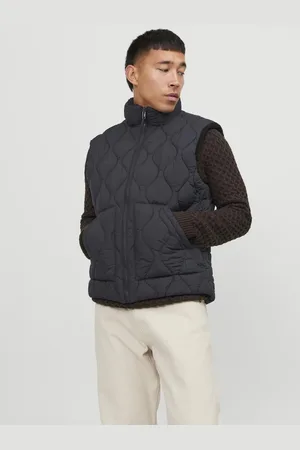 JACK & JONES Černá pánská oboustranná vesta Side - Pánské