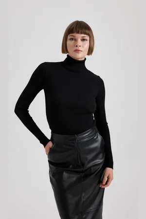 DeFacto Fitted Turtleneck Ribbed Sweater