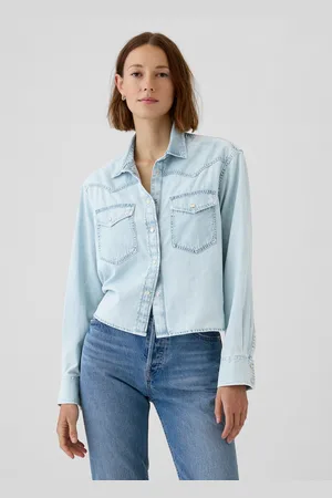 GAP Džínová košile Cropped Western - Dámské
