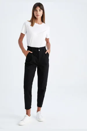 DeFacto Paperbag High Waist Woven 100% Cotton Trousers