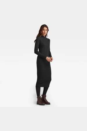 G-Star G-STAR Šaty - Slim rib hidden pt dress black