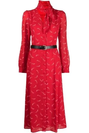 Michael Kors Dress - SIGNTRE LOGO SHRT DRS red