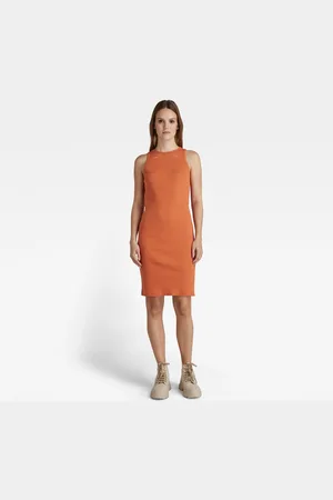 G-Star G-STAR Dress - Engineered rib tank dress orange