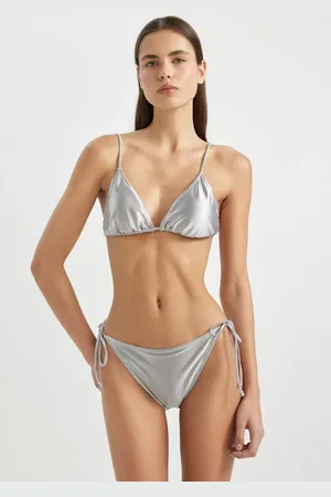 DeFacto Fall in Love Regular Fit Satin Lace-Up Bikini Bottom