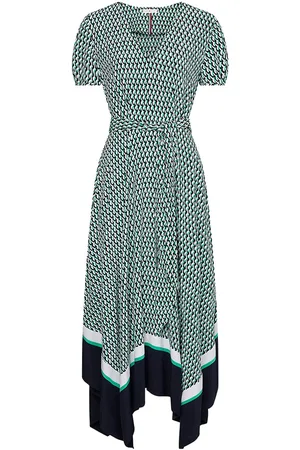 Tommy Hilfiger Dress - VISCOSE CDC F&F MIDI DRESS SS green-black