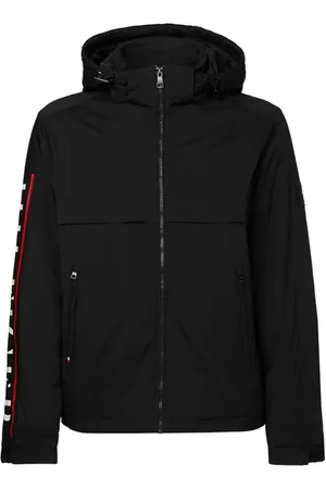 Tommy Hilfiger Jacket - REMOVABLE HOODED LARGE PRINT JKT black