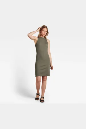 G-Star Dress - G-star RAW Engineered rib tank top dress C green