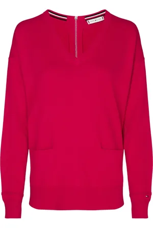 Tommy Hilfiger Sweater - NOLAA V-NK ZIPPER SWT LS pink