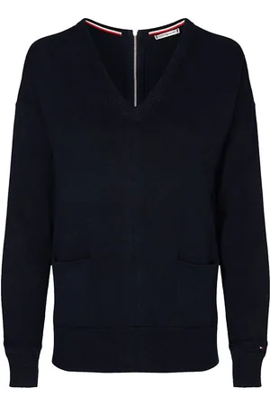 Tommy Hilfiger Sweater - NOLAA V-NK ZIPPER SWT LS blue