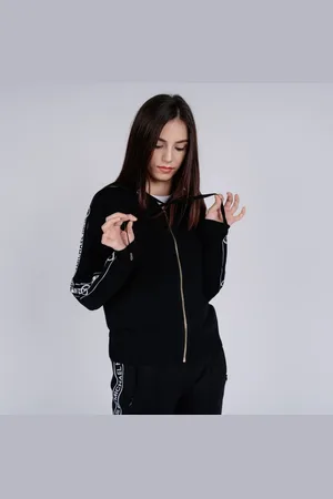 Michael Kors Sweatshirt - MK LOGO ZIP HOODIE black