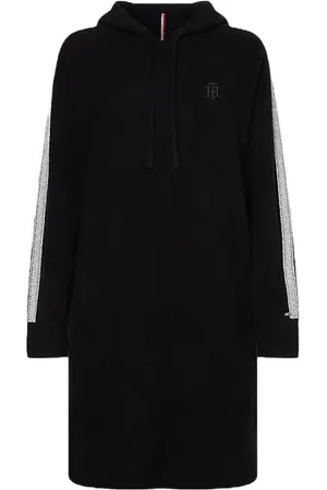 Tommy Hilfiger Dress - TH FLEX RELAXED HOODIE DRESS LS black
