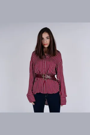 Michael Kors Blouse - WARM PLYFL STREP SHRT red