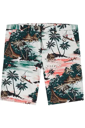 Tommy Hilfiger Shorts - HMPTN AOP HAWAIIAN SHORT white