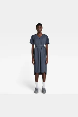 G-Star G-STAR Dress - Fabric mix belt dress with\s blue