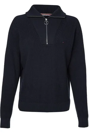 Tommy Hilfiger Sweater - HAYANA CABLE ZIP-UP SWEATER blue