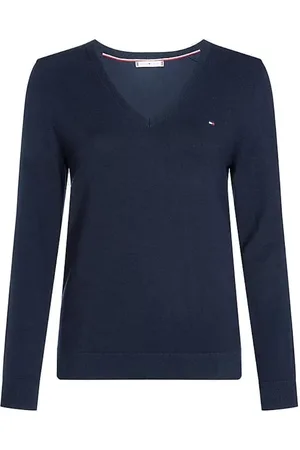 Tommy Hilfiger Sweater - HERITAGE V-NK SWEATER dark blue